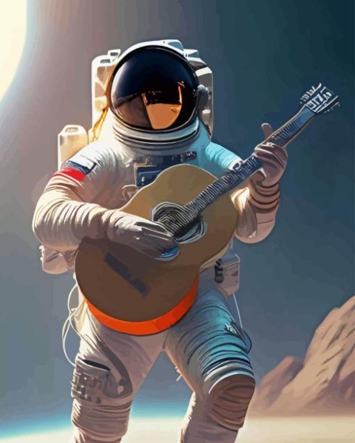 Astronaut with Guitar Diamond Painting