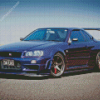 Blue R34 Skyline Gtr Car Diamond Painting