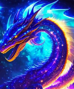 Blue Galaxy Dragon Diamond Painting