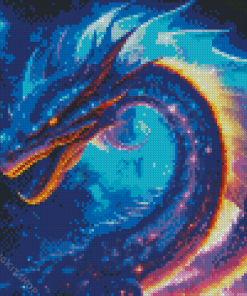 Blue Galaxy Dragon Diamond Painting