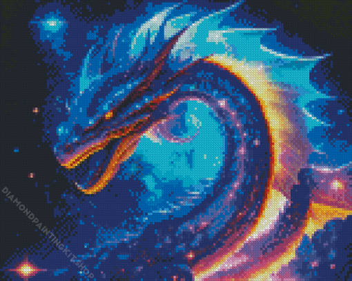 Blue Galaxy Dragon Diamond Painting