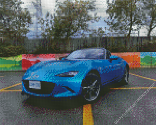 Blue Mazda Mx 5 Diamond Painting