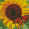 Butterfly with Sunflowers Diamond Painting