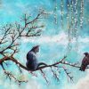 Cat And Crow Diamond Painting