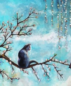 Cat And Crow Diamond Painting