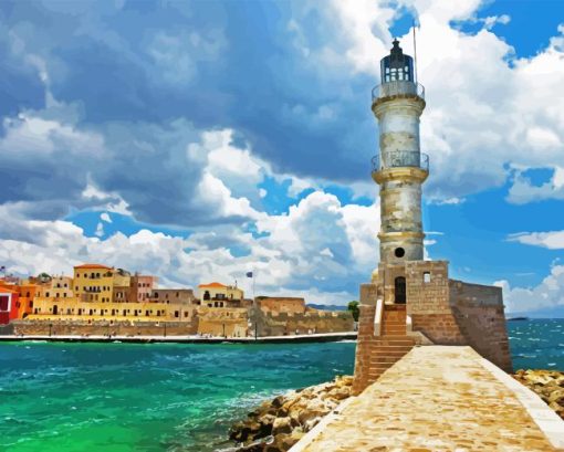 Chania Lighthouse Diamond Painting