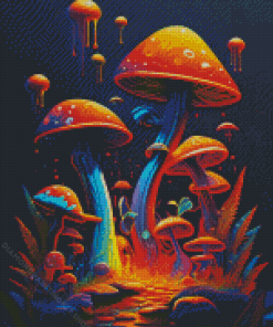 Colorful Mushroom Diamond Painting