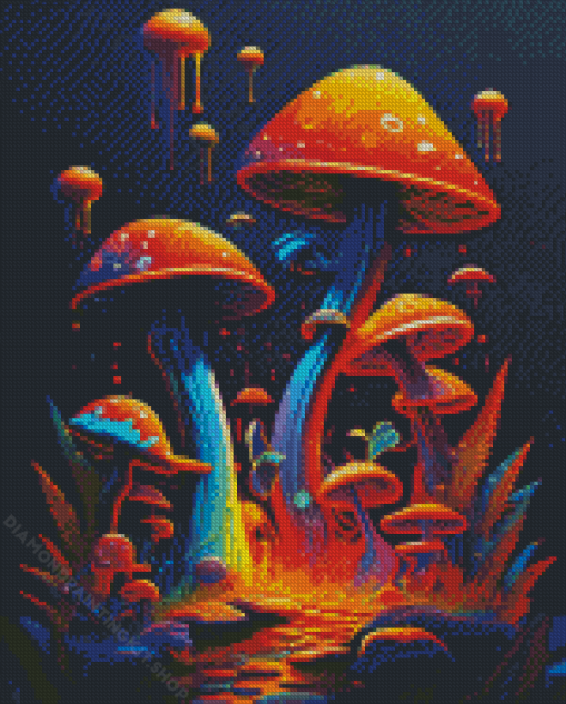 Colorful Mushroom Diamond Painting