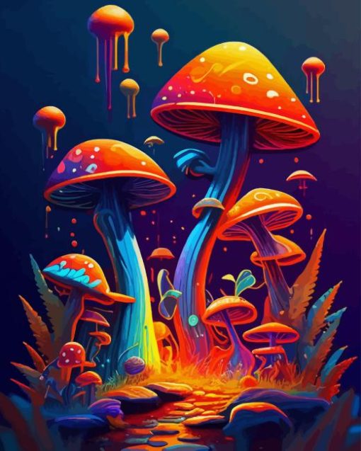 Colorful Mushroom Diamond Painting