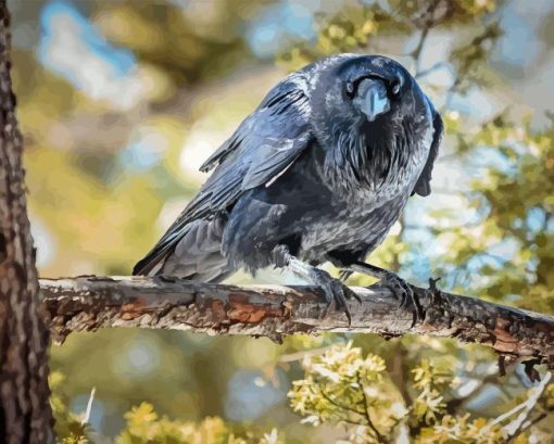 Dead Tree and Raven Diamond Painting