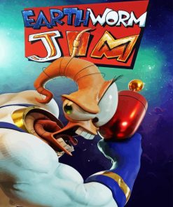 Earthworm Jim Diamond Painting