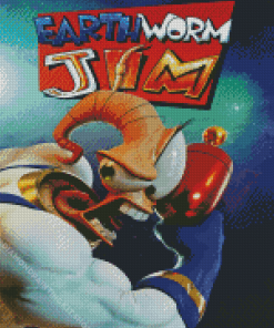 Earthworm Jim Diamond Painting