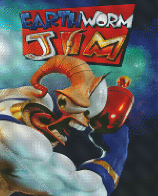 Earthworm Jim Diamond Painting