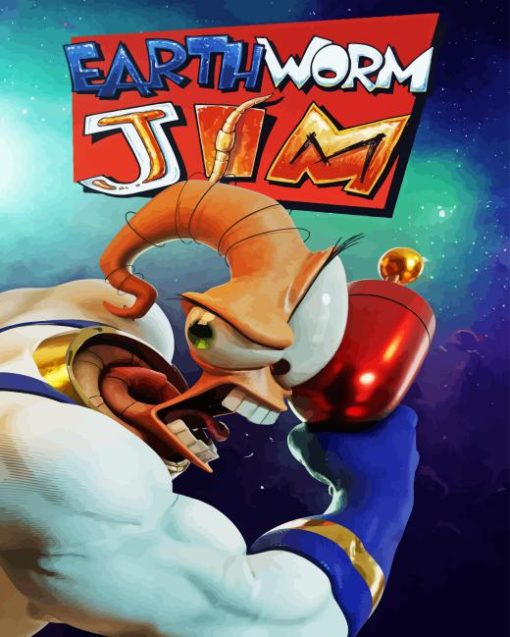 Earthworm Jim Diamond Painting