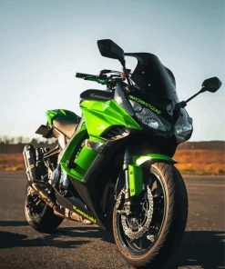 Green Kawasaki Motorcycles Diamond Painting