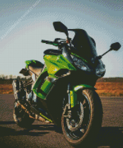 Green Kawasaki Motorcycles Diamond Painting