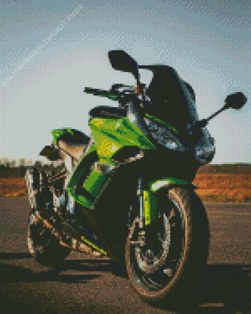 Green Kawasaki Motorcycles Diamond Painting