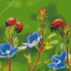 Ladybugs And Flowers Diamond Painting