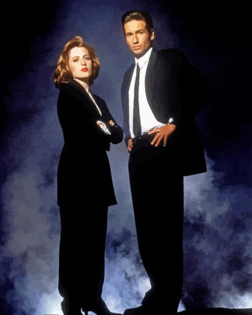 Mulder and Scully Diamond Painting