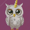 Owl with Unicorn Horn Diamond Painting