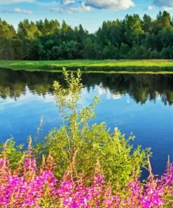 Pink Flower by River Diamond Painting