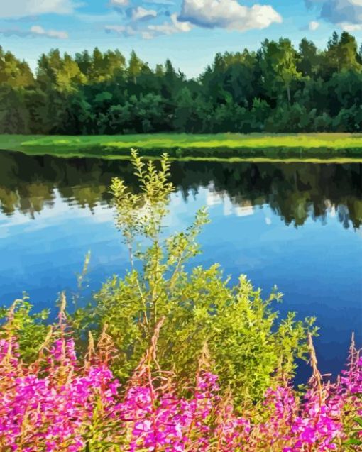 Pink Flower by River Diamond Painting