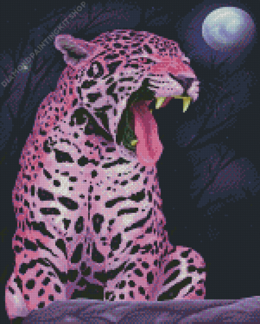 Pink Jaguar Diamond Painting