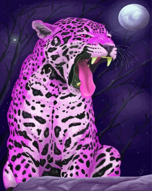 Pink Jaguar Diamond Painting