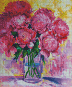 Still Life Pink Peonies Diamond Painting