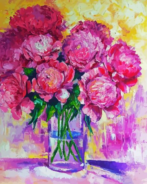 Still Life Pink Peonies Diamond Painting