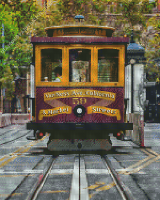 Vintage Cable Cars in San Francisco Diamond Painting