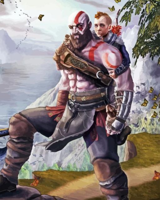 Kratos And Atreus Diamond Painting